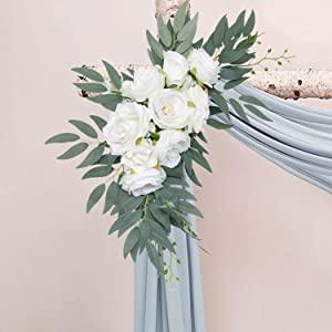 Artificial Flower Swag Set of 2 Wedding Welcome Sign Decorations Wedding Arch Flowers Garland - Decotree.co Online Shop