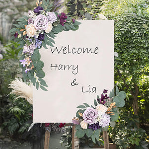 Artificial Flower Swag Set of 2 Wedding Welcome Sign Decorations Wedding Arch Flowers Garland - Decotree.co Online Shop