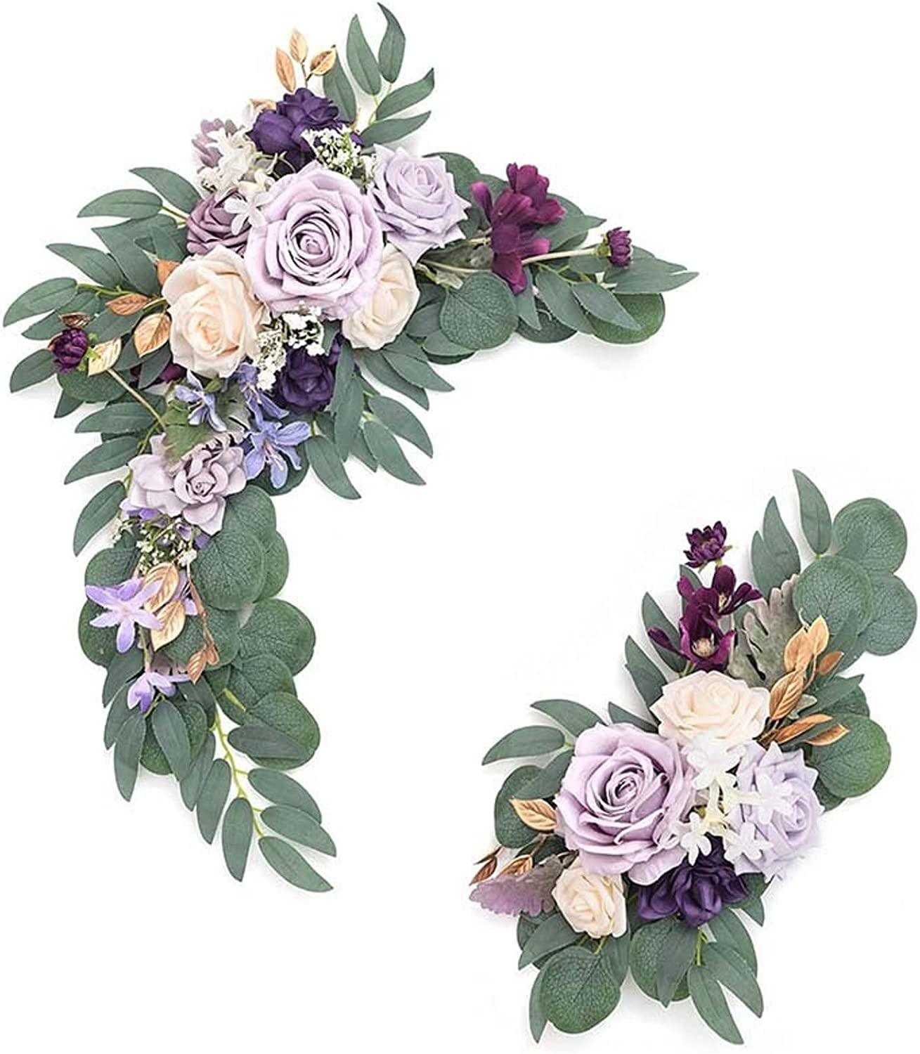 Artificial Flower Swag Set of 2 Wedding Welcome Sign Decorations Wedding Arch Flowers Garland - Decotree.co Online Shop