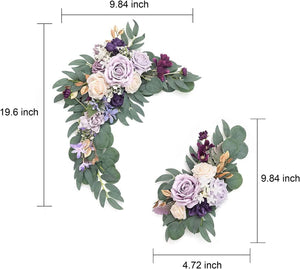 Artificial Flower Swag Set of 2 Wedding Welcome Sign Decorations Wedding Arch Flowers Garland - Decotree.co Online Shop