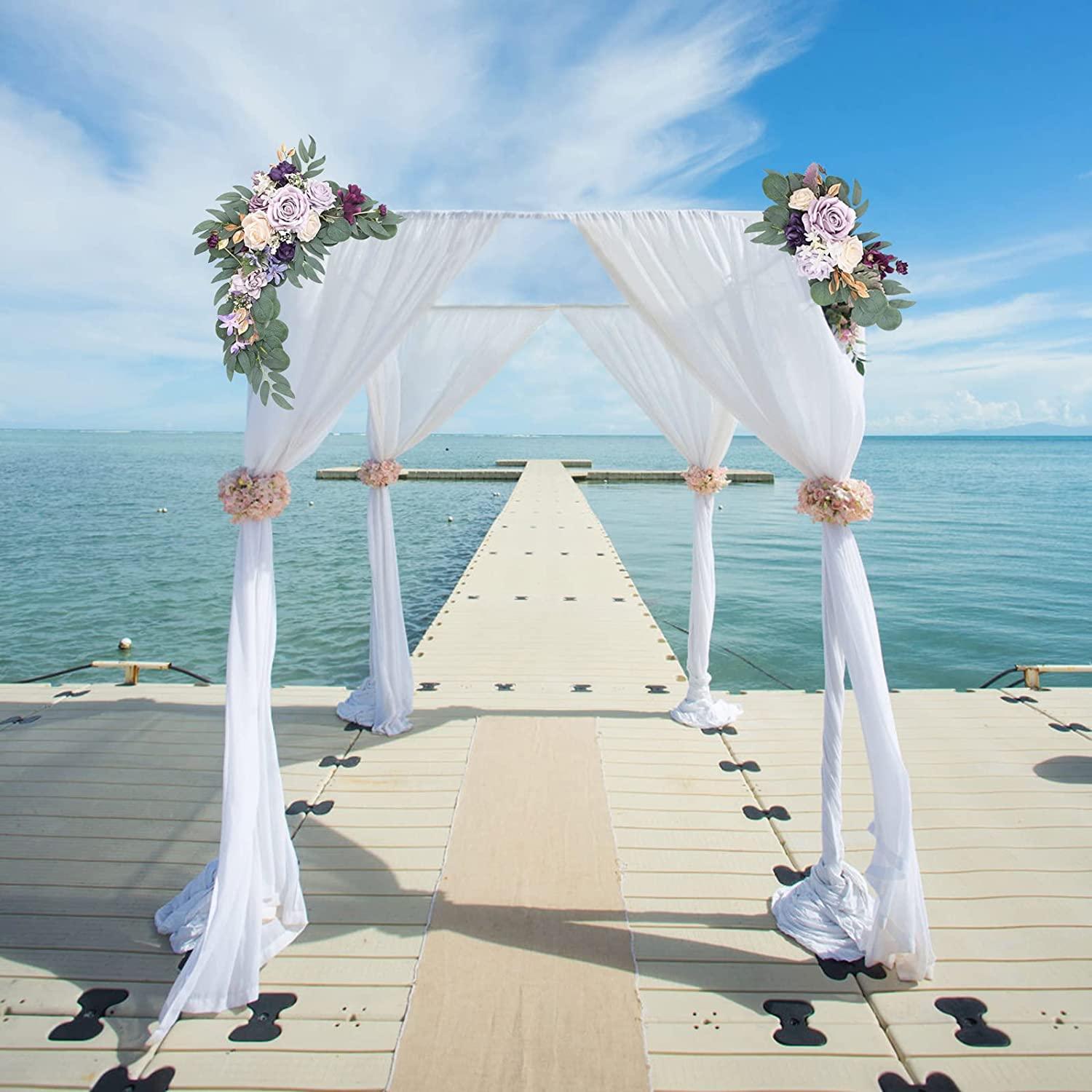 Artificial Flower Swag Set of 2 Wedding Welcome Sign Decorations Wedding Arch Flowers Garland - Decotree.co Online Shop