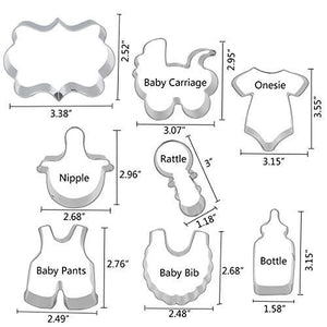 Baby Shower Cookie Cutter Set - 8 Piece Stainless Steel Cutters Molds - Decotree.co Online Shop