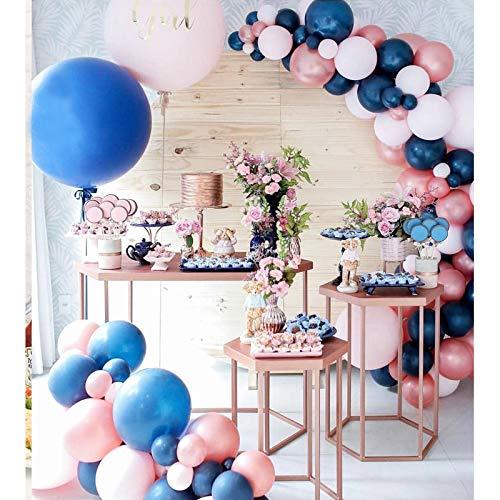 Balloon Garland Kit 128 Pcs Navy Blue Pink Balloon Arch for Gender Reveal Party Supplies Baby Shower Birthday - Decotree.co Online Shop