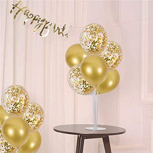 Balloons Stand Kit Table Decorations,2 Set with 14 Sticks, 14 Cups, 2 Base, 16 Gold Balloons for Wedding Graduation 30th 40th 50th birthday - Decotree.co Online Shop