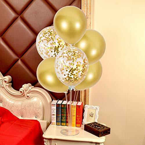 Balloons Stand Kit Table Decorations,2 Set with 14 Sticks, 14 Cups, 2 Base, 16 Gold Balloons for Wedding Graduation 30th 40th 50th birthday - Decotree.co Online Shop