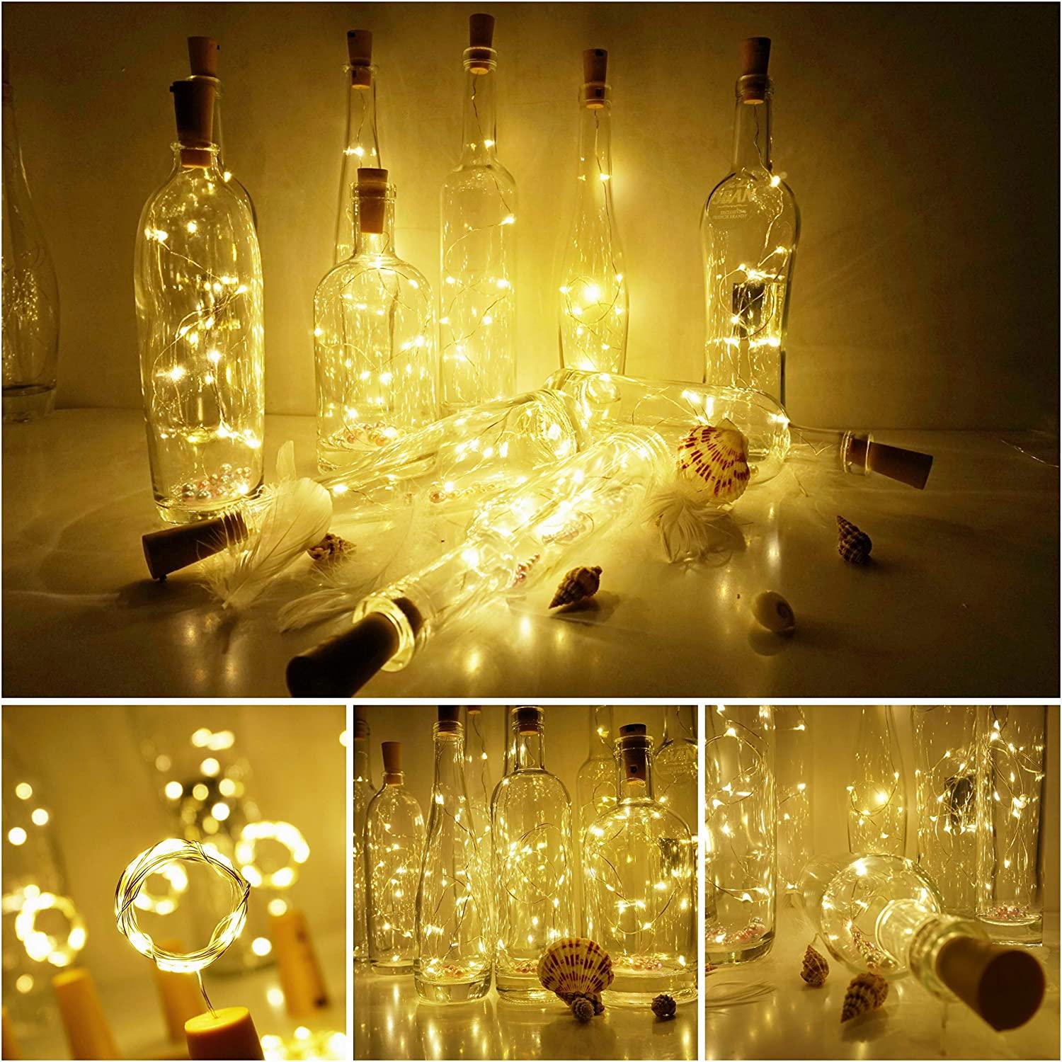 Battery Operated Cork Shape Copper Wire Colorful Fairy Mini String Lights Decorations - Decotree.co Online Shop