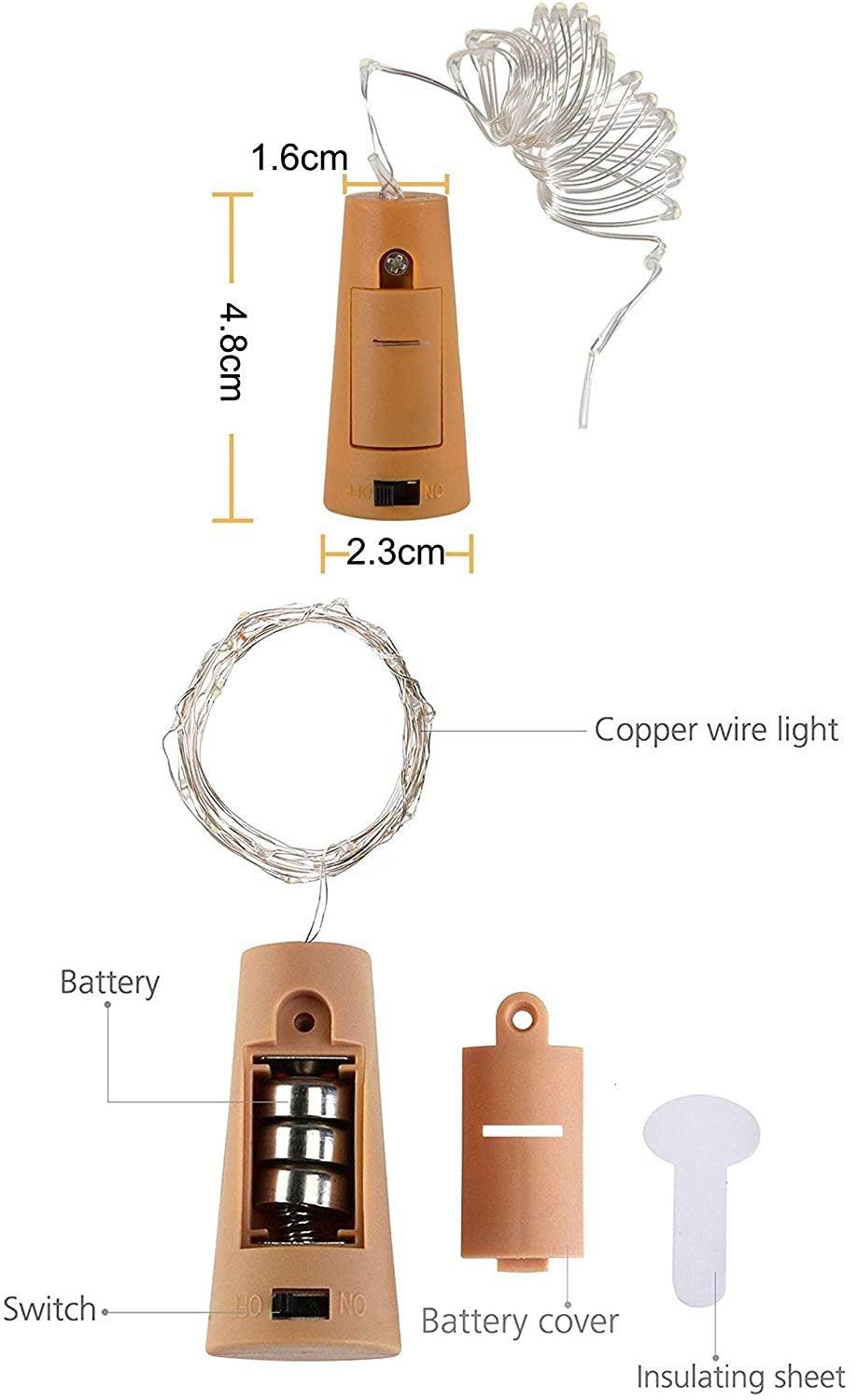 Battery Operated Cork String Lights for Jar Party - Decotree.co Online Shop