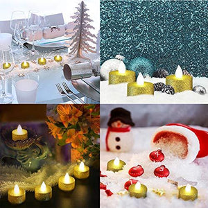 Battery Operated LED Tea Lights, Gold Flameless Votive Tealights Candle with Warm White Flickering Bulb light,Pack of 24 - Decotree.co Online Shop