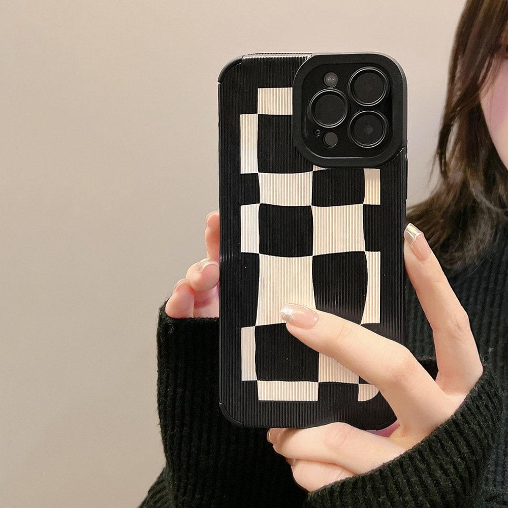 Black And White Plaid iPhone 14 13 12 Case iPhone 14 Pro 13 Pro 12 Pro iPhone 13 12 Pro Max Case iPhone 13 pro iPhone 13 Pro Max - Decotree.co Online Shop