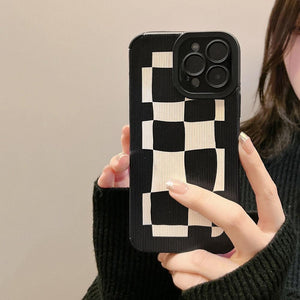 Black And White Plaid iPhone 14 13 12 Case iPhone 14 Pro 13 Pro 12 Pro iPhone 13 12 Pro Max Case iPhone 13 pro iPhone 13 Pro Max - Decotree.co Online Shop