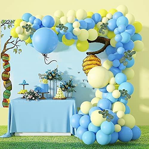 Blue Party Latex Balloons 130 Pcs Baby Blue and Yellow Balloons Garland Arch Kit for Baby Shower Boy Birthday Decorations 18 In 10 In 5 In - Decotree.co Online Shop