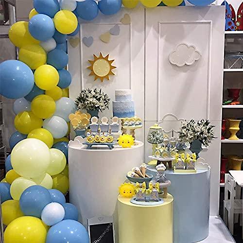 Blue Party Latex Balloons 130 Pcs Baby Blue and Yellow Balloons Garland Arch Kit for Baby Shower Boy Birthday Decorations 18 In 10 In 5 In - Decotree.co Online Shop