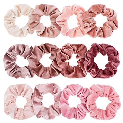 Blush Theme Hair Scrunchies Velvet Elastics Pink Lovers Scrunchy Bobbles Soft Hair Bands - Decotree.co Online Shop