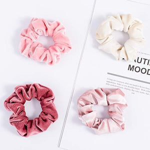 Blush Theme Hair Scrunchies Velvet Elastics Pink Lovers Scrunchy Bobbles Soft Hair Bands - Decotree.co Online Shop