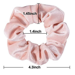 Blush Theme Hair Scrunchies Velvet Elastics Pink Lovers Scrunchy Bobbles Soft Hair Bands - Decotree.co Online Shop