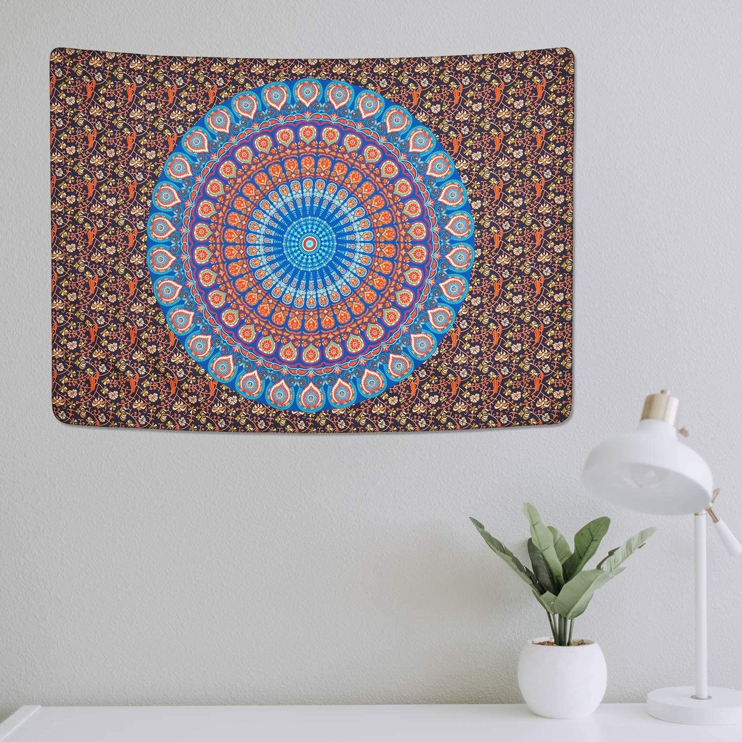 Bohemian Mandala Tapestry Hippie Tapestries Psychedelic Peacock Boho Tapestry Wall Hanging for Bedroom - Decotree.co Online Shop