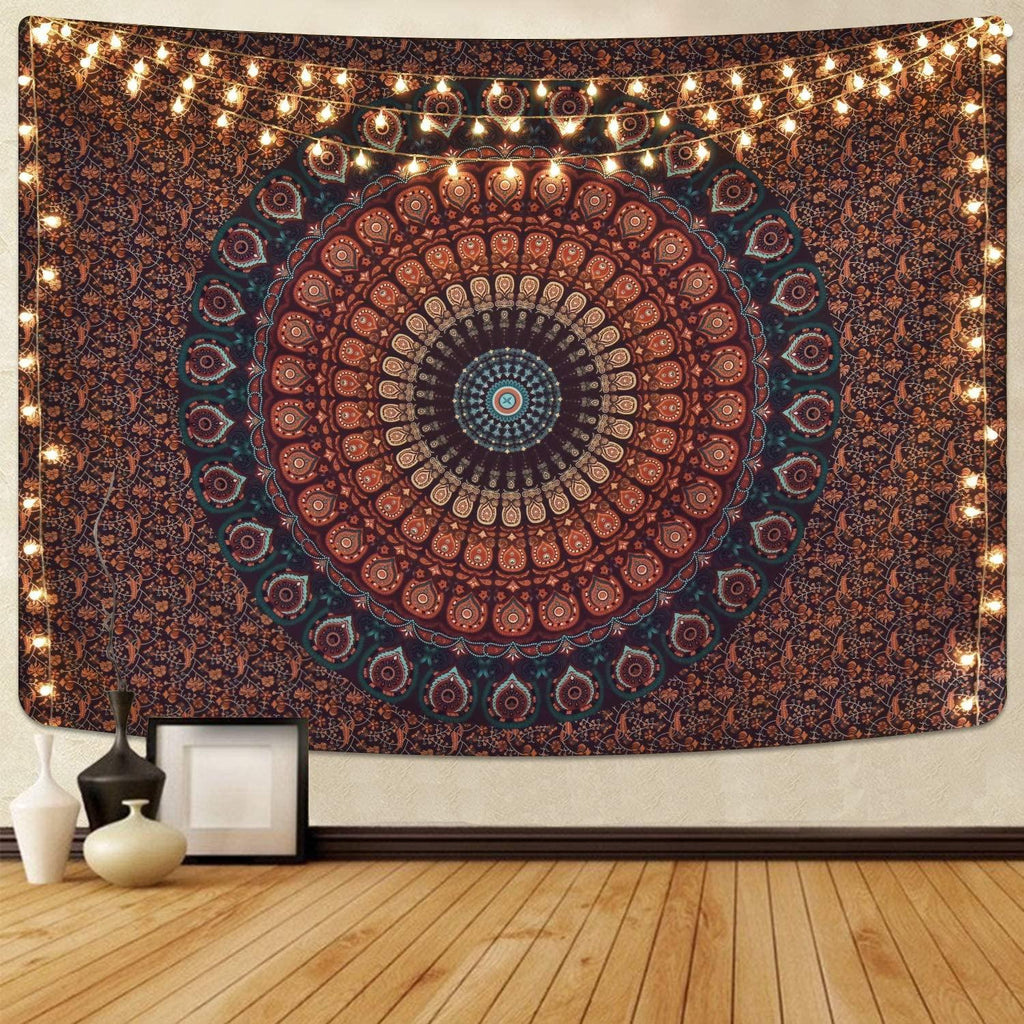 Bohemian Mandala Tapestry Hippie Tapestries Psychedelic Peacock Boho Tapestry Wall Hanging for Bedroom - Decotree.co Online Shop