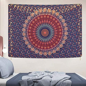 Bohemian Mandala Tapestry Hippie Tapestries Psychedelic Peacock Boho Tapestry Wall Hanging for Bedroom - Decotree.co Online Shop