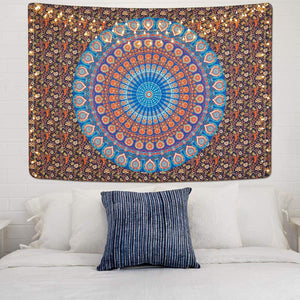 Bohemian Mandala Tapestry Hippie Tapestries Psychedelic Peacock Boho Tapestry Wall Hanging for Bedroom - Decotree.co Online Shop