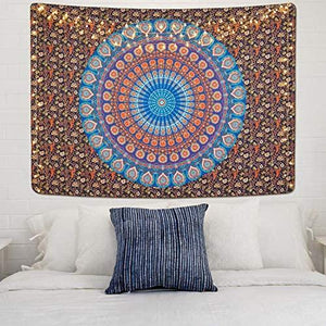 Bohemian Mandala Tapestry Hippie Tapestries Psychedelic Peacock Boho Tapestry Wall Hanging for Bedroom - Decotree.co Online Shop