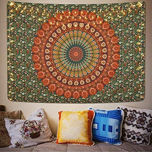 Bohemian Mandala Tapestry Hippie Tapestries Psychedelic Peacock Boho Tapestry Wall Hanging for Bedroom - Decotree.co Online Shop