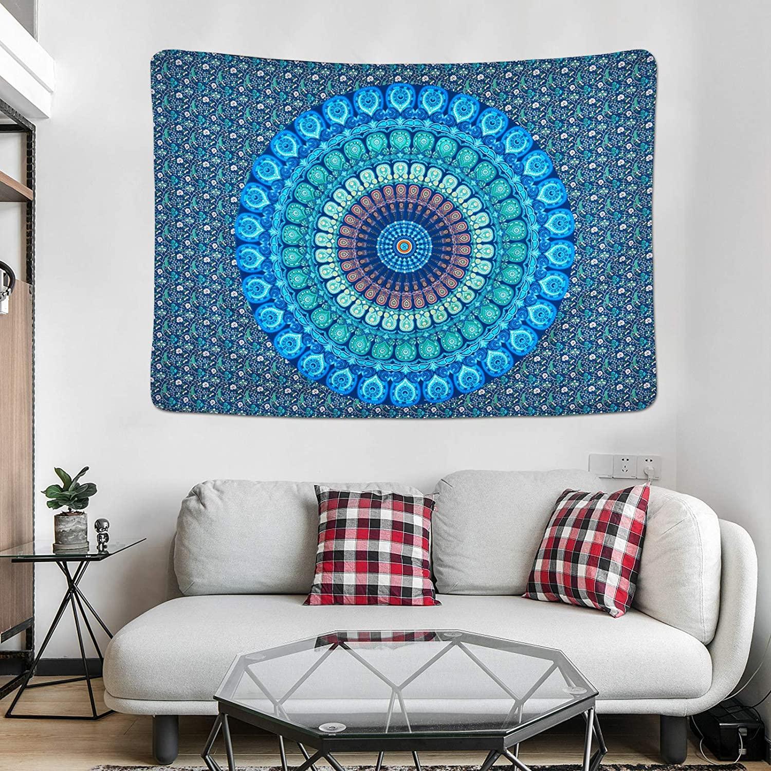 Bohemian Mandala Tapestry Hippie Tapestries Psychedelic Peacock Boho Tapestry Wall Hanging for Bedroom - Decotree.co Online Shop