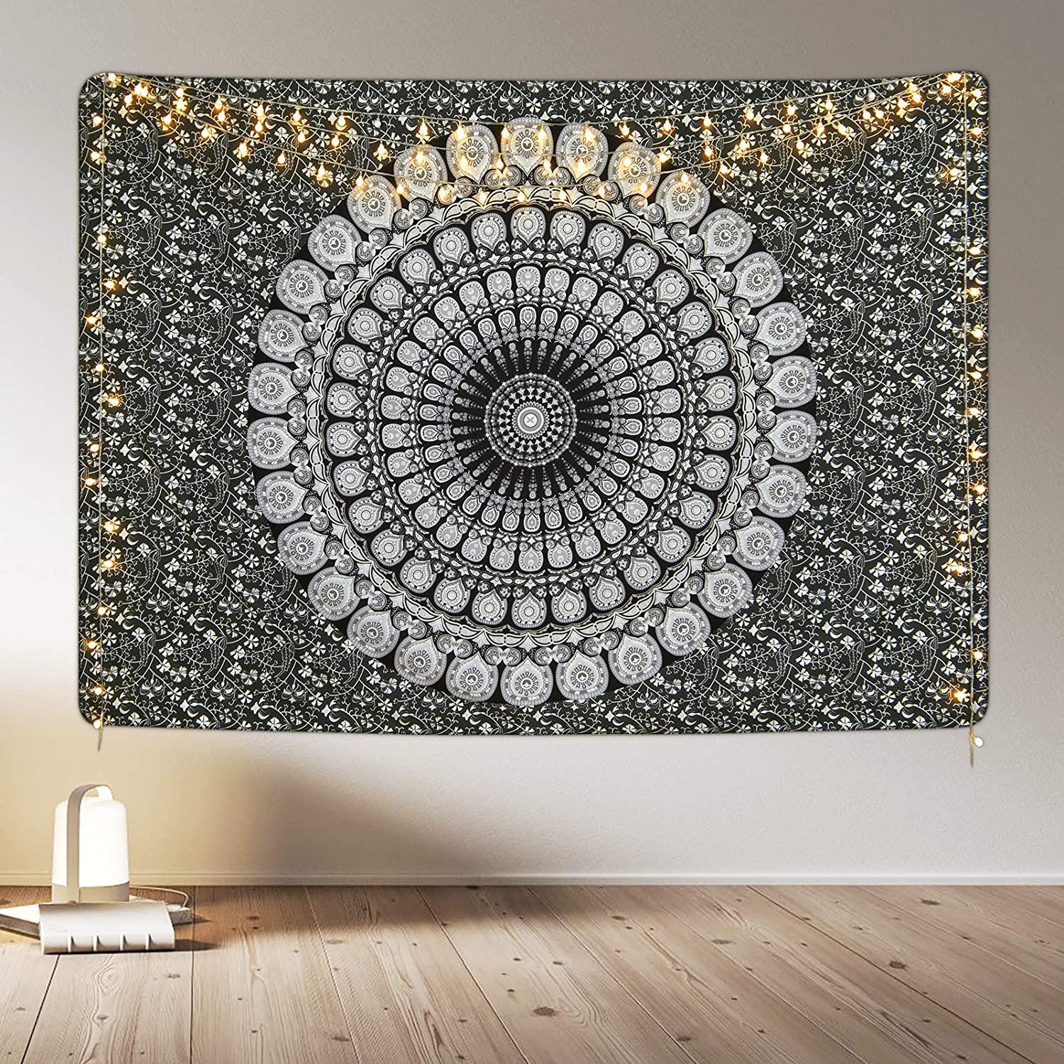 Bohemian Mandala Tapestry Hippie Tapestries Psychedelic Peacock Boho Tapestry Wall Hanging for Bedroom - Decotree.co Online Shop