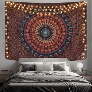 Bohemian Mandala Tapestry Hippie Tapestries Psychedelic Peacock Boho Tapestry Wall Hanging for Bedroom - Decotree.co Online Shop