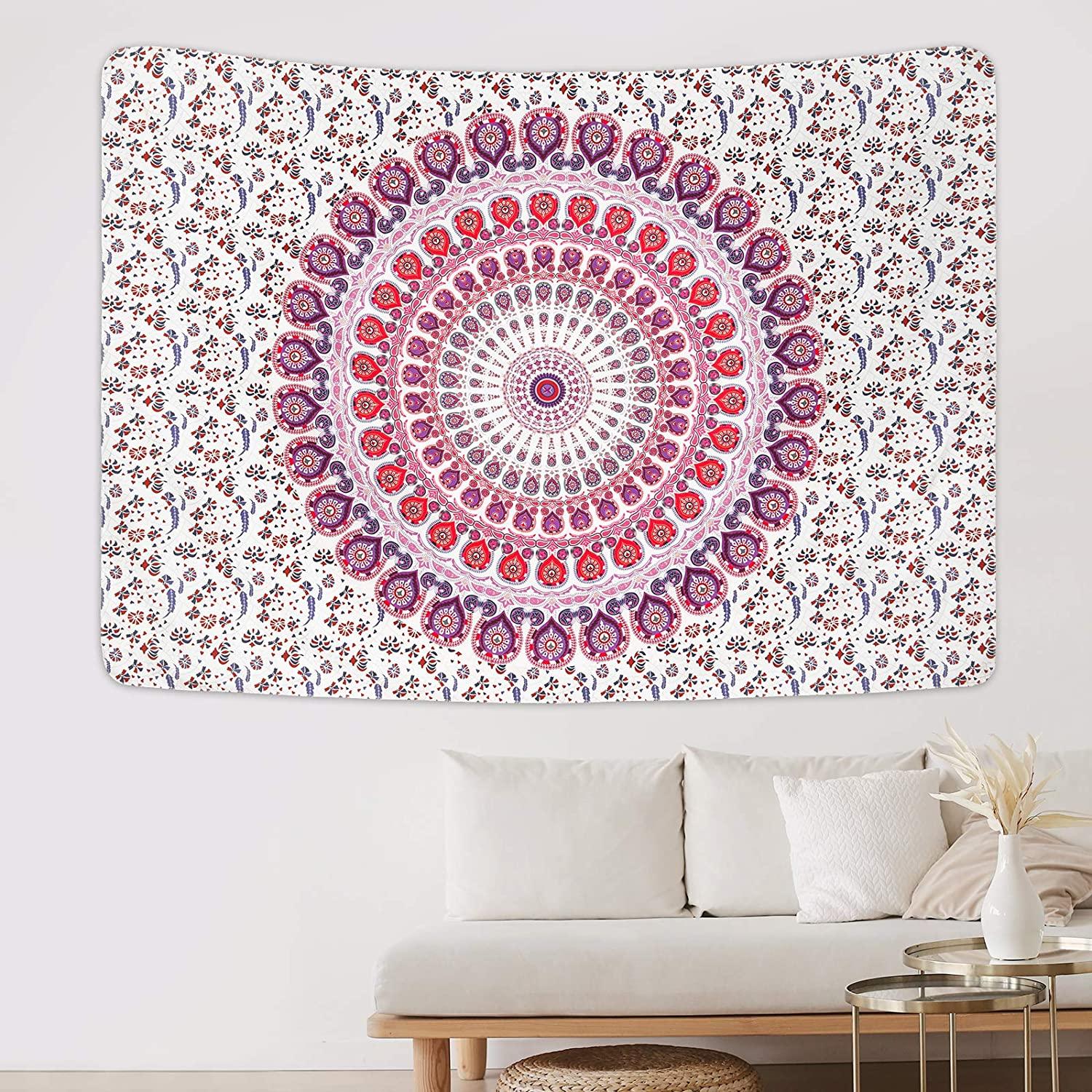 Bohemian Mandala Tapestry Hippie Tapestries Psychedelic Peacock Boho Tapestry Wall Hanging for Bedroom - Decotree.co Online Shop