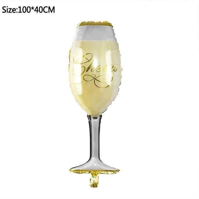 Bridal Shower and Bachelorette Cocktail Balloons Giant Champagne Bottle Decorations - Decotree.co Online Shop