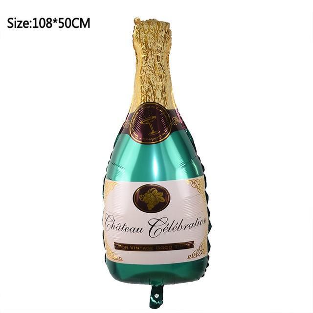 Bridal Shower and Bachelorette Cocktail Balloons Giant Champagne Bottle Decorations - Decotree.co Online Shop