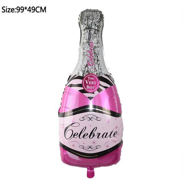 Bridal Shower and Bachelorette Cocktail Balloons Giant Champagne Bottle Decorations - Decotree.co Online Shop