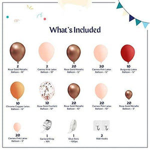 Burgundy Balloon Garland Kit 158 Pcs|5"10"12"18" Cameo Pink, Chrome Copper, Rose Gold & Burgundy Balloons - Decotree.co Online Shop