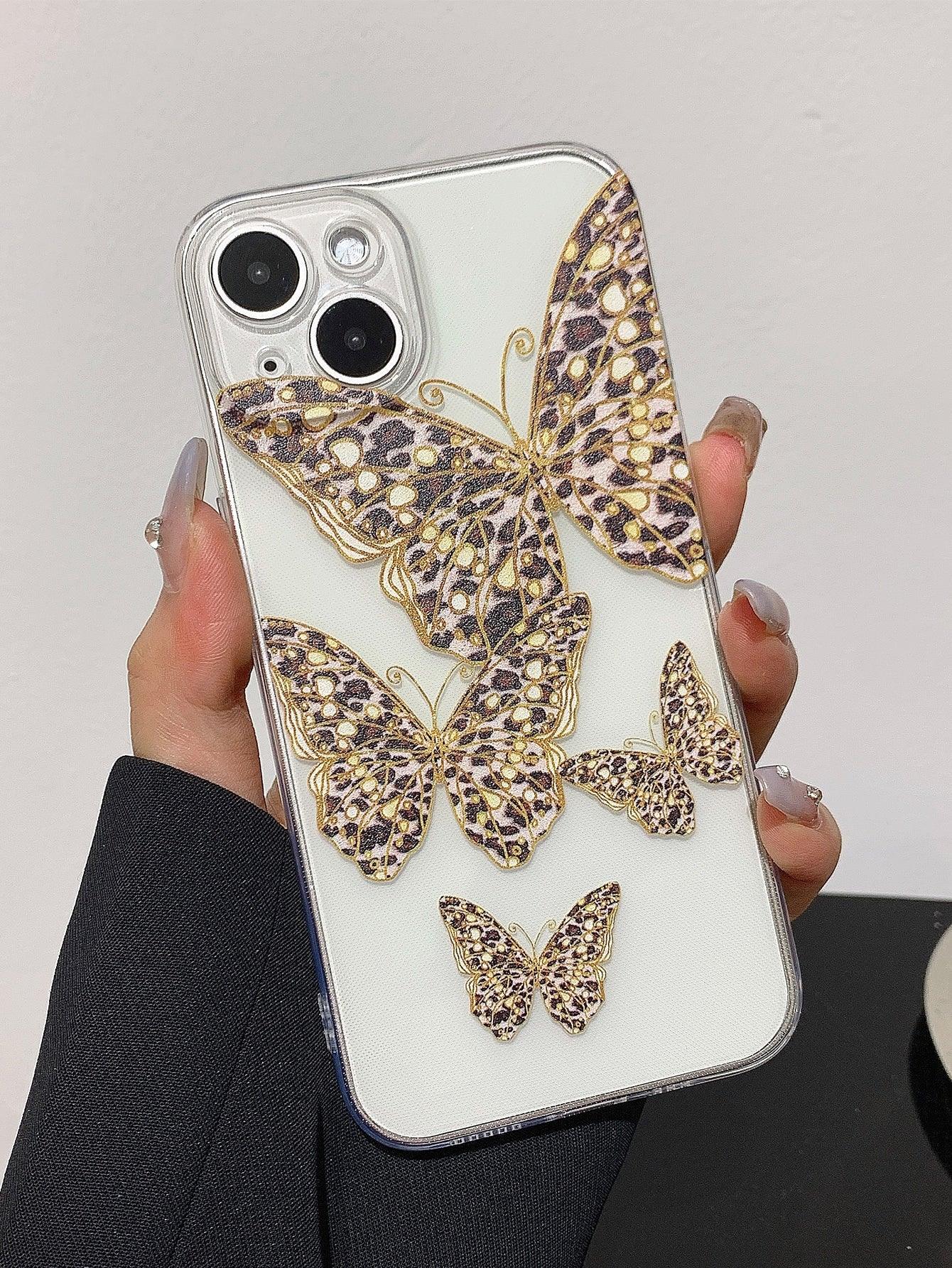 Butterfly Print Clear Phone Case - Decotree.co Online Shop