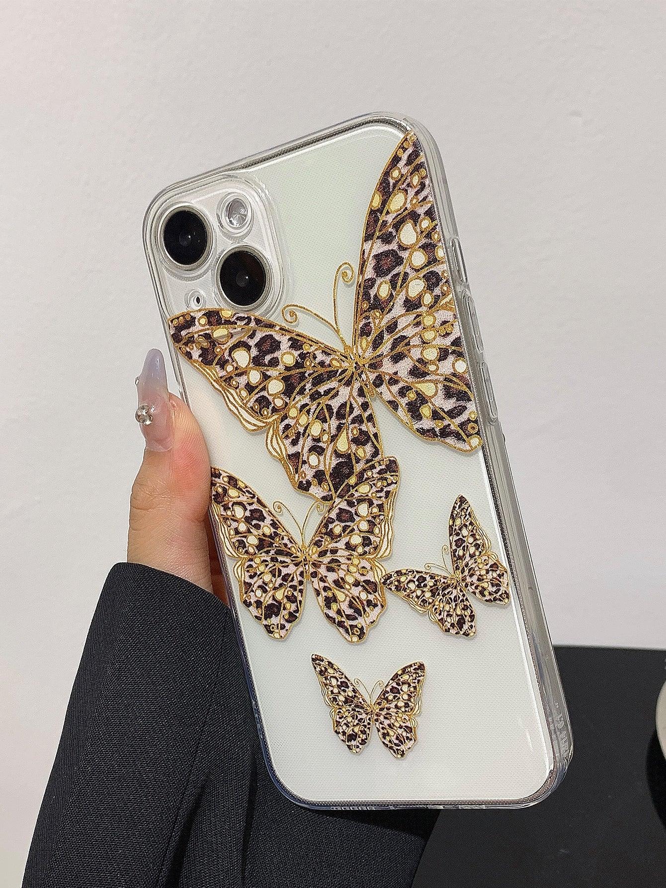 Butterfly Print Clear Phone Case - Decotree.co Online Shop