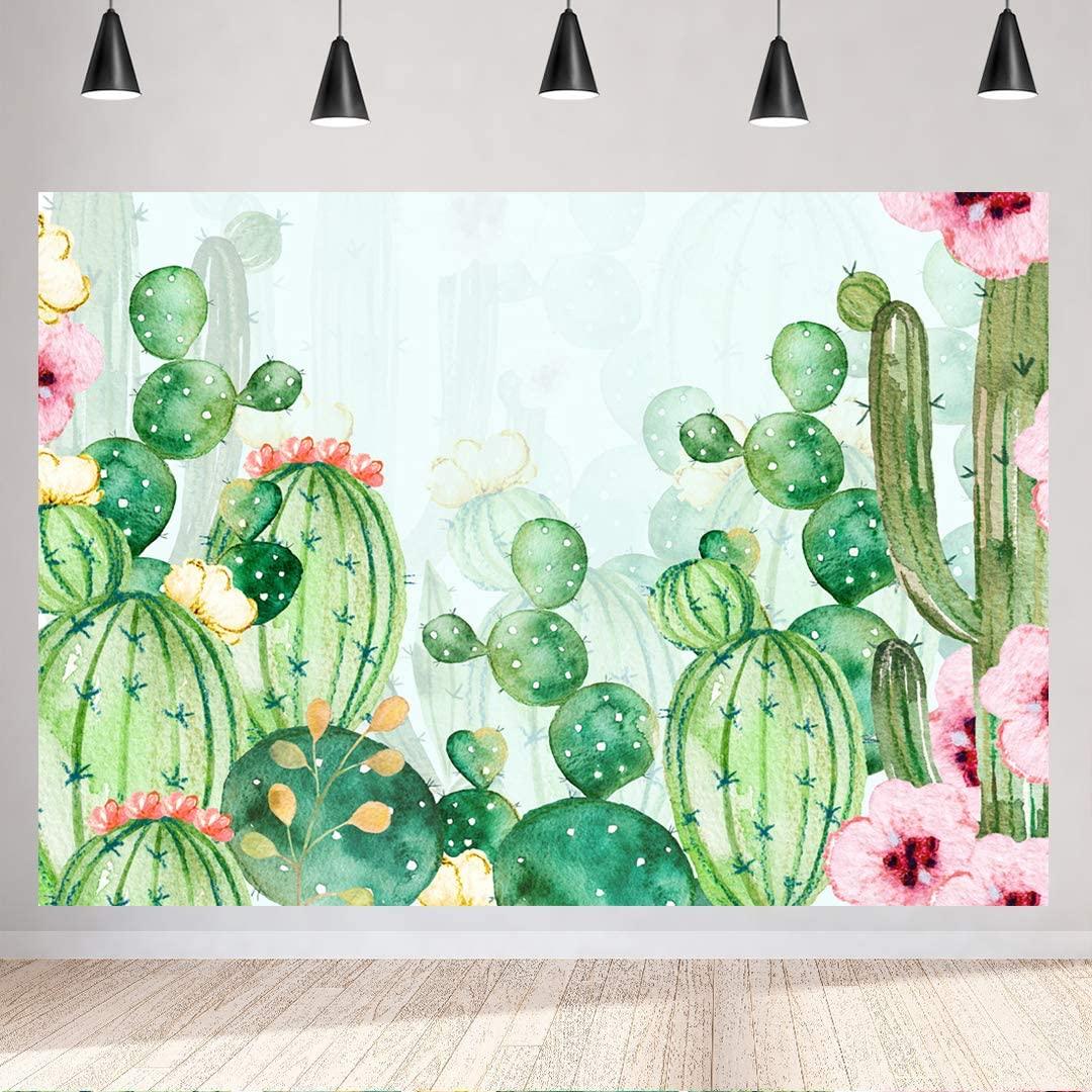 Cactus Floral Fiesta Photo Backdrop Baby Shower Bridal Shower Themed Background for Photography - Decotree.co Online Shop