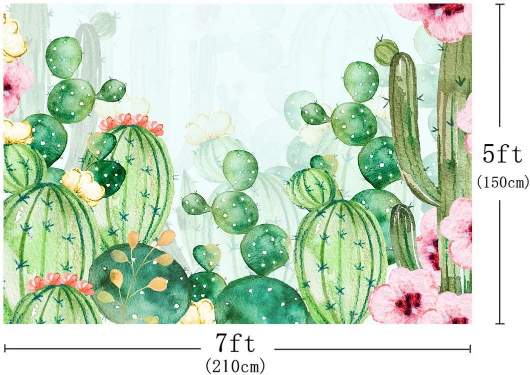 Cactus Floral Fiesta Photo Backdrop Baby Shower Bridal Shower Themed Background for Photography - Decotree.co Online Shop