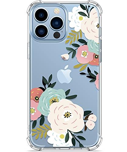 Case Compatible with iPhone 13 Pro Max 6.7 Inch 2021, Clear Floral Soft & Flexible TPU Shockproof Protective Cover for Women Girls, Flower Pattern - Decotree.co Online Shop