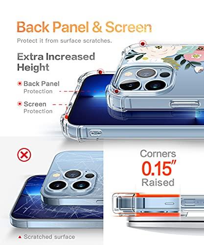 Case Compatible with iPhone 13 Pro Max 6.7 Inch 2021, Clear Floral Soft & Flexible TPU Shockproof Protective Cover for Women Girls, Flower Pattern - Decotree.co Online Shop