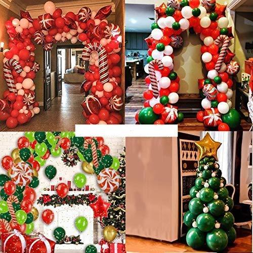 Christmas Balloon Garland Arch kit 115 Pieces with Xmas Red Green Balloon for Christmas Party Decorations - Decotree.co Online Shop