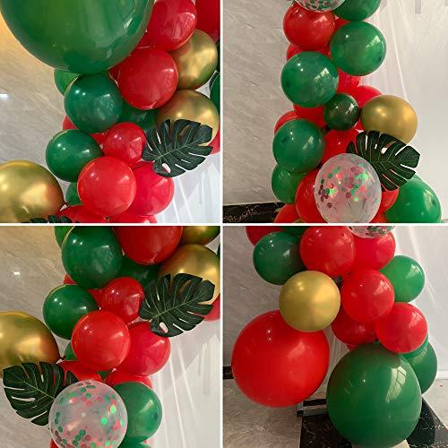 Christmas Balloon Garland Arch kit 115 Pieces with Xmas Red Green Balloon for Christmas Party Decorations - Decotree.co Online Shop