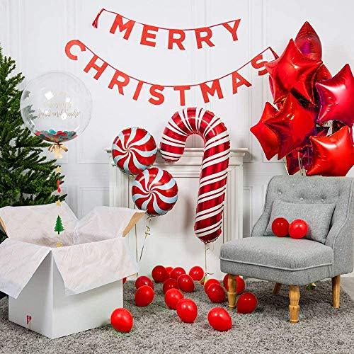 Christmas Balloon Garland Arch kit 172 Pieces with Christmas Red White Candy Balloons Gift Box Balloons Red Star Balloons for Xmas Party Decorations - Decotree.co Online Shop