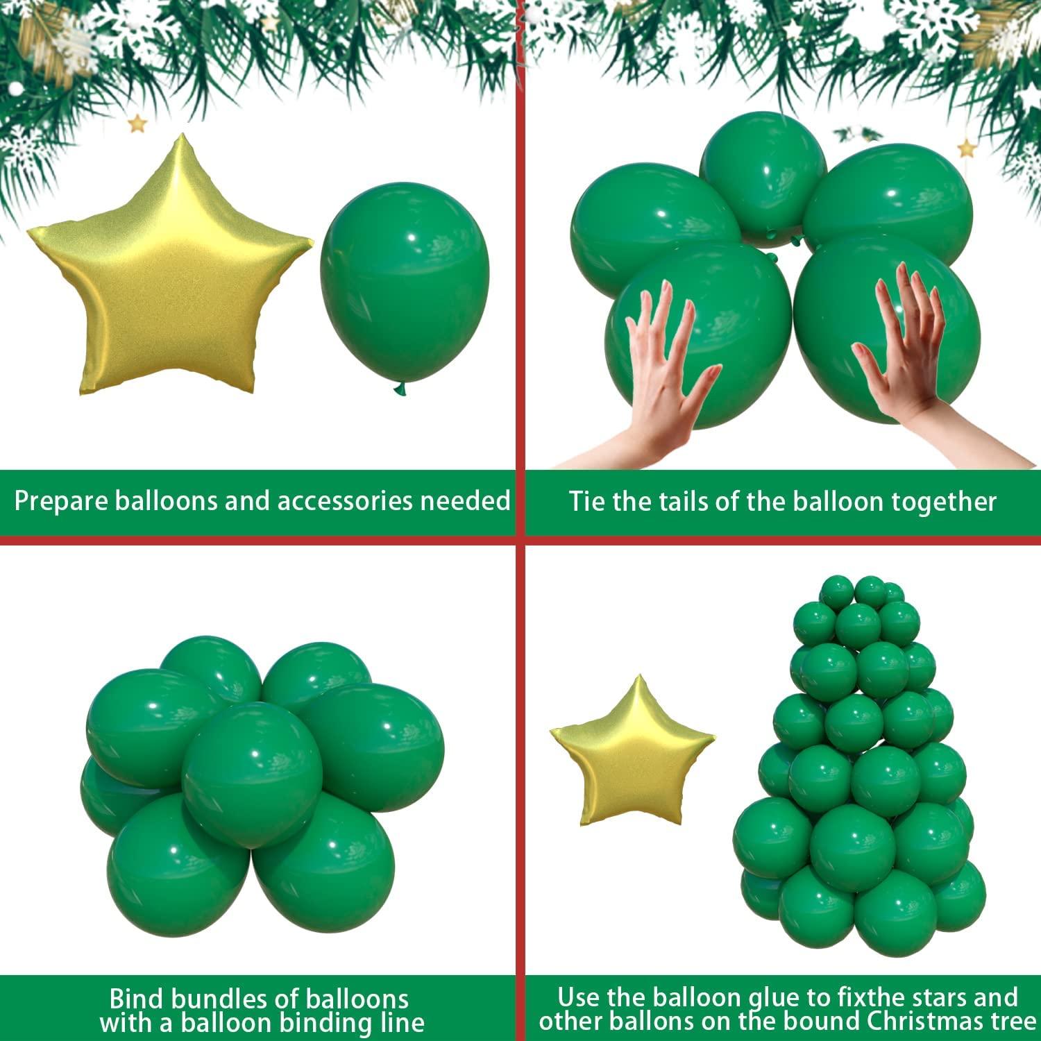 Christmas Balloons Garland Arch Kit Tree 200PCS Red Green Metallic Latex Balloons - Decotree.co Online Shop