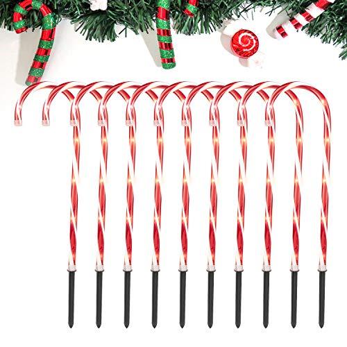 Christmas Candy Cane Pathway Lights with Stake 28 inches Lighted Candy Cane Christmas Decorations - Decotree.co Online Shop