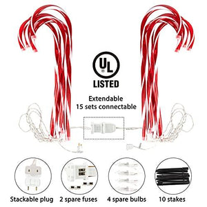 Christmas Candy Cane Pathway Lights with Stake 28 inches Lighted Candy Cane Christmas Decorations - Decotree.co Online Shop