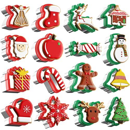 Christmas Cookie cutters Set 16 Pieces, Holiday Cookie Cutters with Comfort Grip - Decotree.co Online Shop