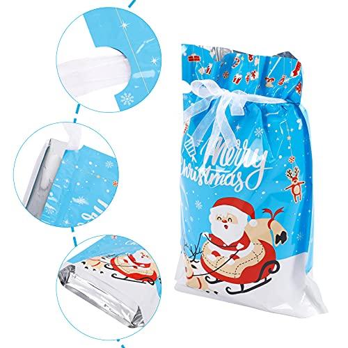 Christmas Gift Bags 32pcs Assorted Wrapping Bags with Drawstrings Squared Bottom in 4 Sizes - Decotree.co Online Shop