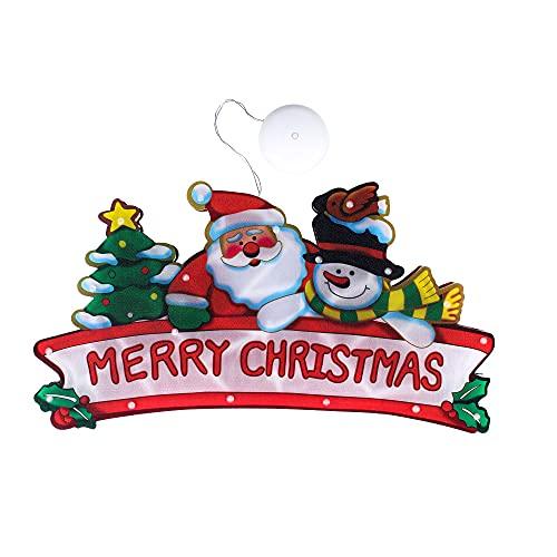 Christmas LED String Light Festival Decoration Xmas Tree Snowman Santa Claus Decorations Lights 3D Hanging for Indoor Windows Wall Door Decor - Decotree.co Online Shop