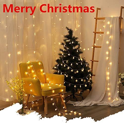 Christmas Lights, Christmas Decorations Snowflake String Lights, 19.6 ft 40 LED Fairy Lights Battery Operated Waterproof for Xmas Garden Patio - Decotree.co Online Shop