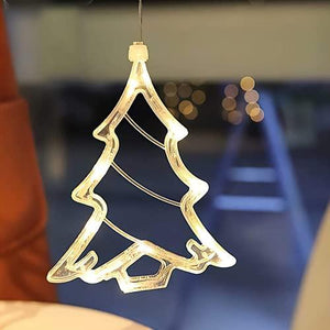 Christmas Lights Snowflake Motif 3 Piece Set Snowflake Ornament LED Lights 3 AAA Battery Operated Warm White Sucker Rope Light for Xmas Party - Decotree.co Online Shop